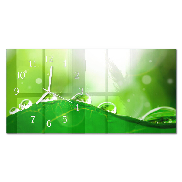 Horizontal rectangular wall clock Morning dew
