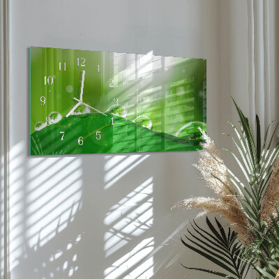 Horizontal rectangular wall clock Morning dew