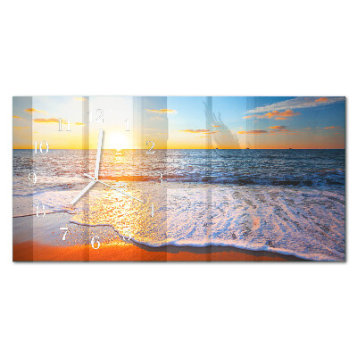 Horizontal rectangular wall clock Evening glow