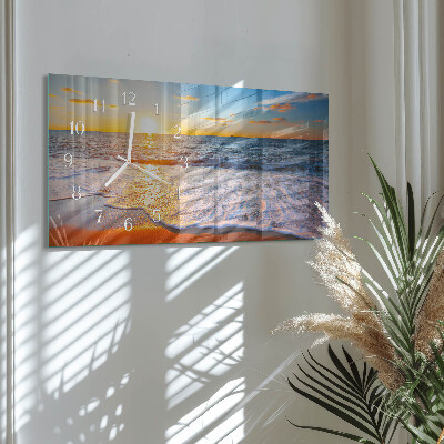 Horizontal rectangular wall clock Evening glow