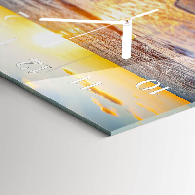 Horizontal rectangular wall clock Evening glow