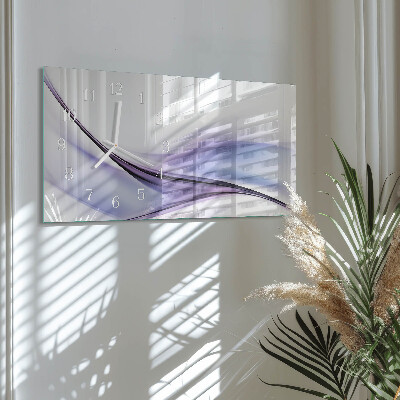Rectangular glass clock horizontal Colorful waves