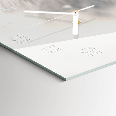 Glass wall clock horizontal Common dandelion
