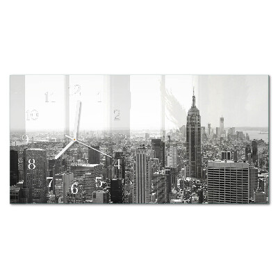 Horizontal rectangular wall clock New York Manhattan