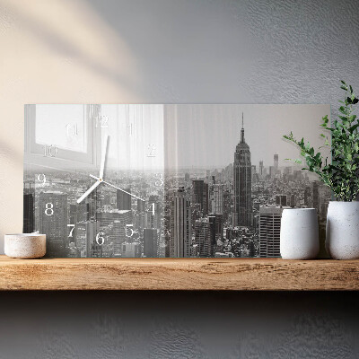 Horizontal rectangular wall clock New York Manhattan