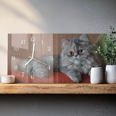 Glass wall clock horizontal Persian