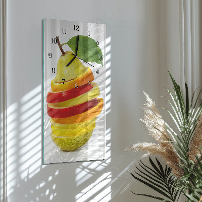Glass clock vertical Fruit