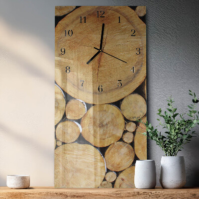 Vertical rectangular wall clock Wood