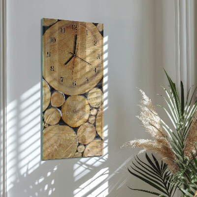 Vertical rectangular wall clock Wood