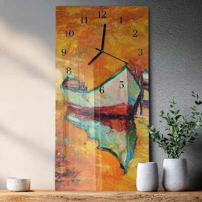 Glass wall clock vertical Łódź