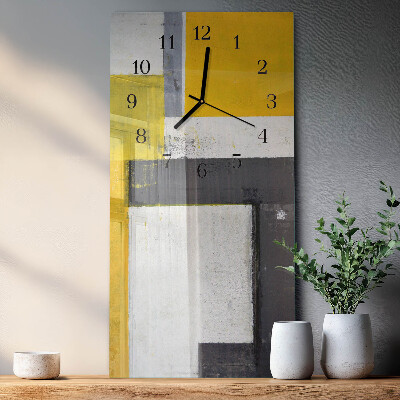 Glass wall clock vertical Piece