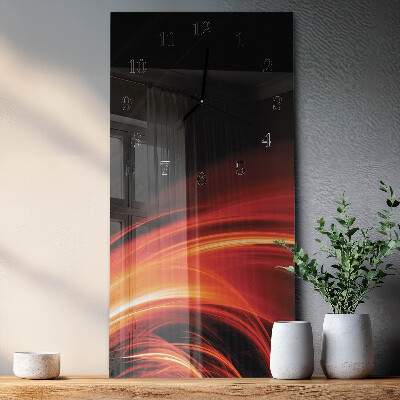 Glass wall clock vertical Abstraction