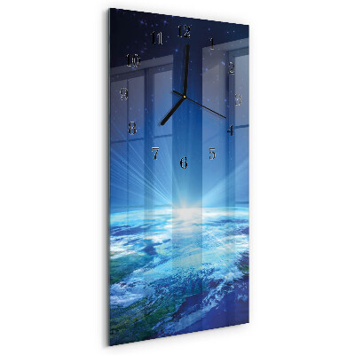 Modern vertical wall clock Earth's Universe