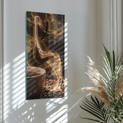 Modern vertical wall clock A cup of coffee