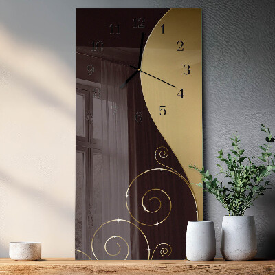 Glass clock vertical Abstract art