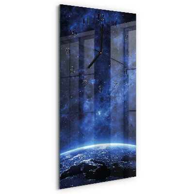 Glass clock vertical Cosmos