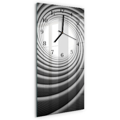 Glass wall clock vertical Vortex