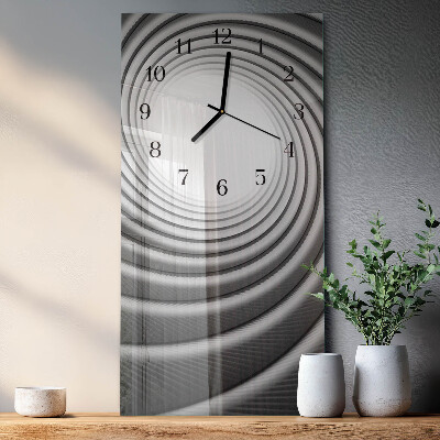 Glass wall clock vertical Vortex