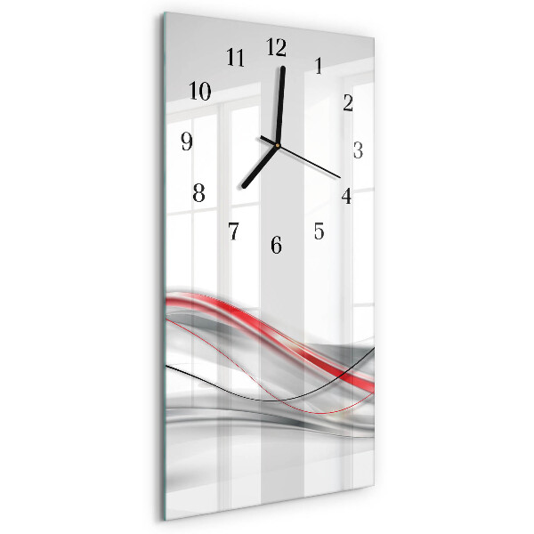 Glass wall clock vertical Curve
