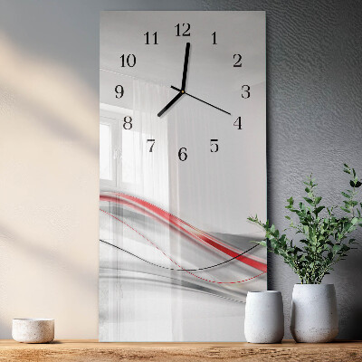 Glass wall clock vertical Curve