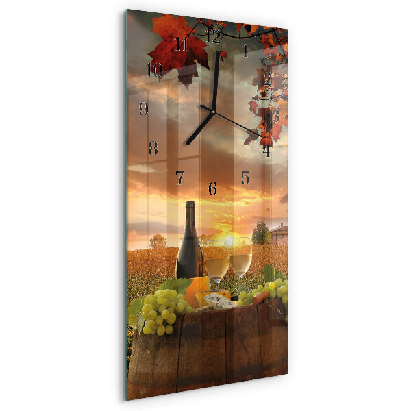 Glass clock vertical Winemaking nature
