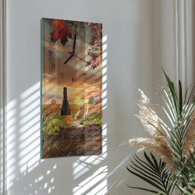 Glass clock vertical Winemaking nature
