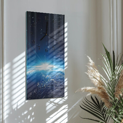 Vertical rectangular wall clock Earth's Universe