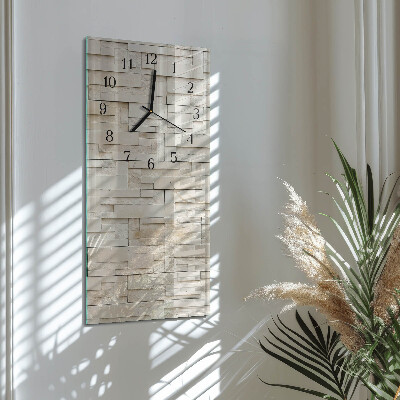 Vertical rectangular wall clock Stone wall
