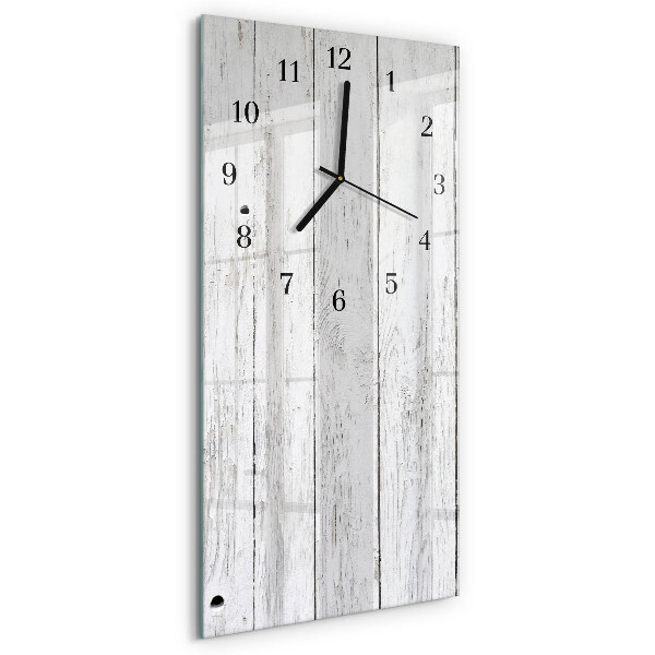 Glass wall clock vertical Wood