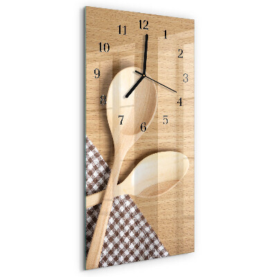 Vertical rectangular wall clock Spoons