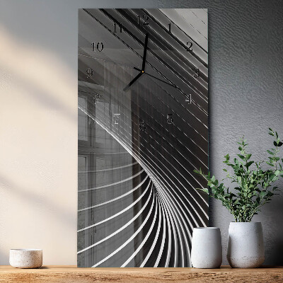 Glass wall clock vertical Abstraction
