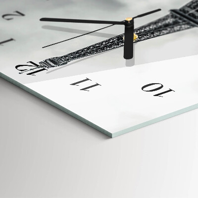 Modern vertical wall clock View of the Eiffel Tower