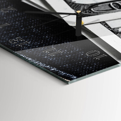 Vertical rectangular wall clock Banknotes