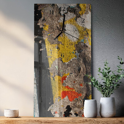 Glass wall clock vertical Cracked surface