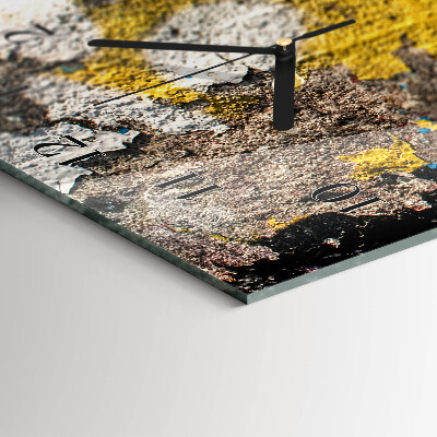 Glass wall clock vertical Cracked surface