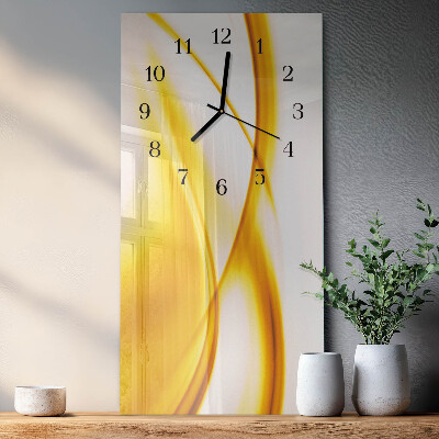 Glass wall clock vertical Abstract art