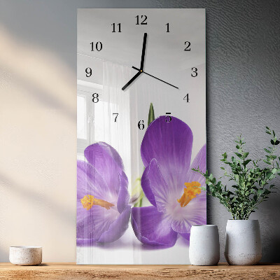 Vertical rectangular wall clock Flower