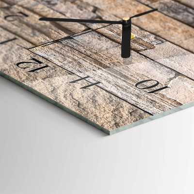 Vertical rectangular wall clock Stone wall
