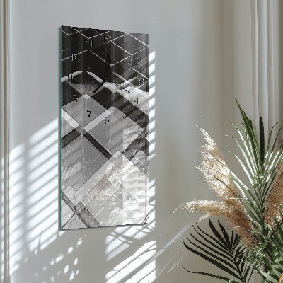 Glass clock vertical Glass cube