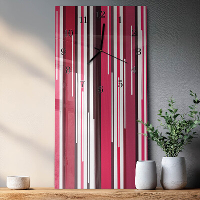 Glass clock vertical Stripes