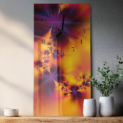 Vertical wall clock Flowers