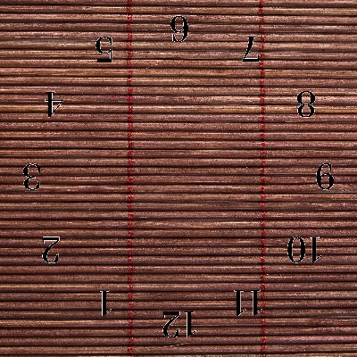 Modern vertical wall clock Bamboo blinds