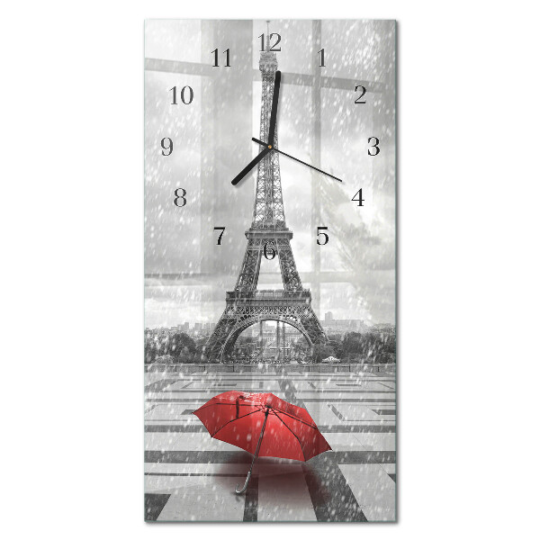 Glass wall clock vertical Pattern