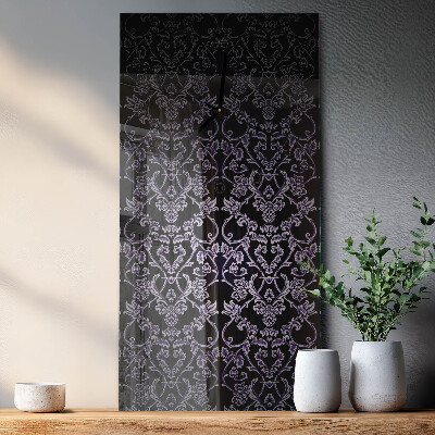 Glass wall clock vertical Pattern