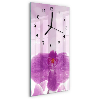 Vertical rectangular wall clock Orchid