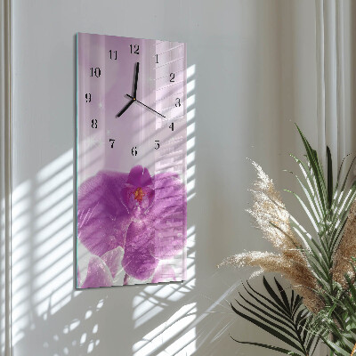 Vertical rectangular wall clock Orchid