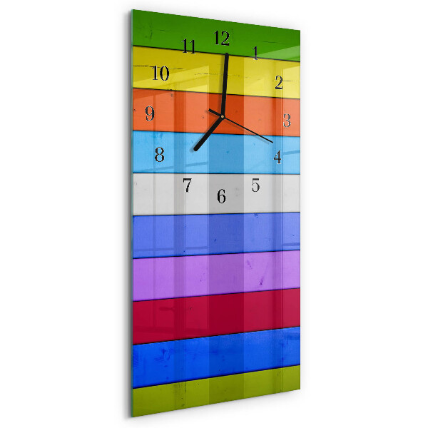 Glass wall clock vertical Stripes