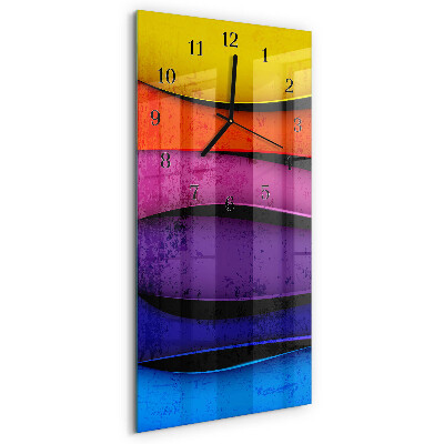 Vertical wall clock Colorful stripes