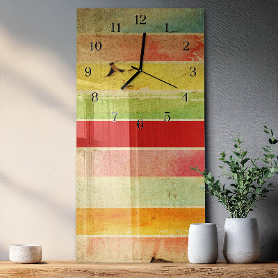 Glass clock vertical Colorful wall