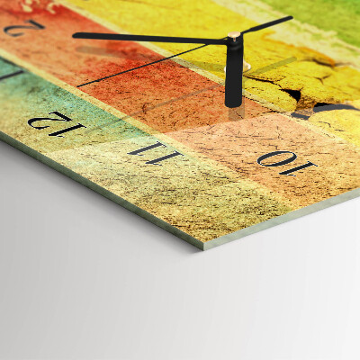 Glass clock vertical Colorful wall